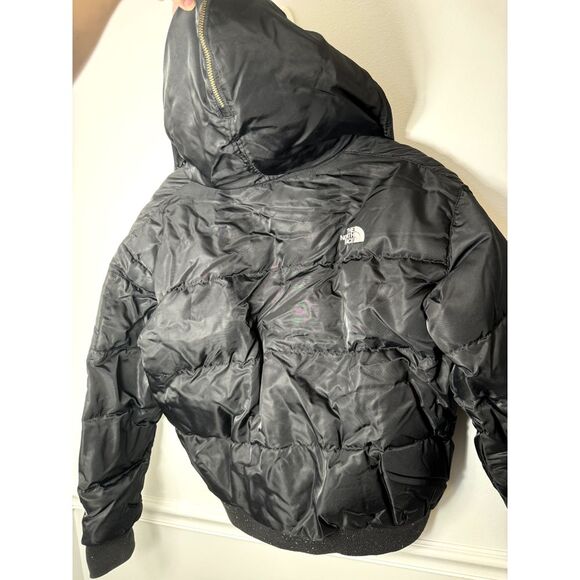 The North Face 550 Women's Hooded Down Filled Puffer Jacket Size Large L Fur - Picture 2 of 5